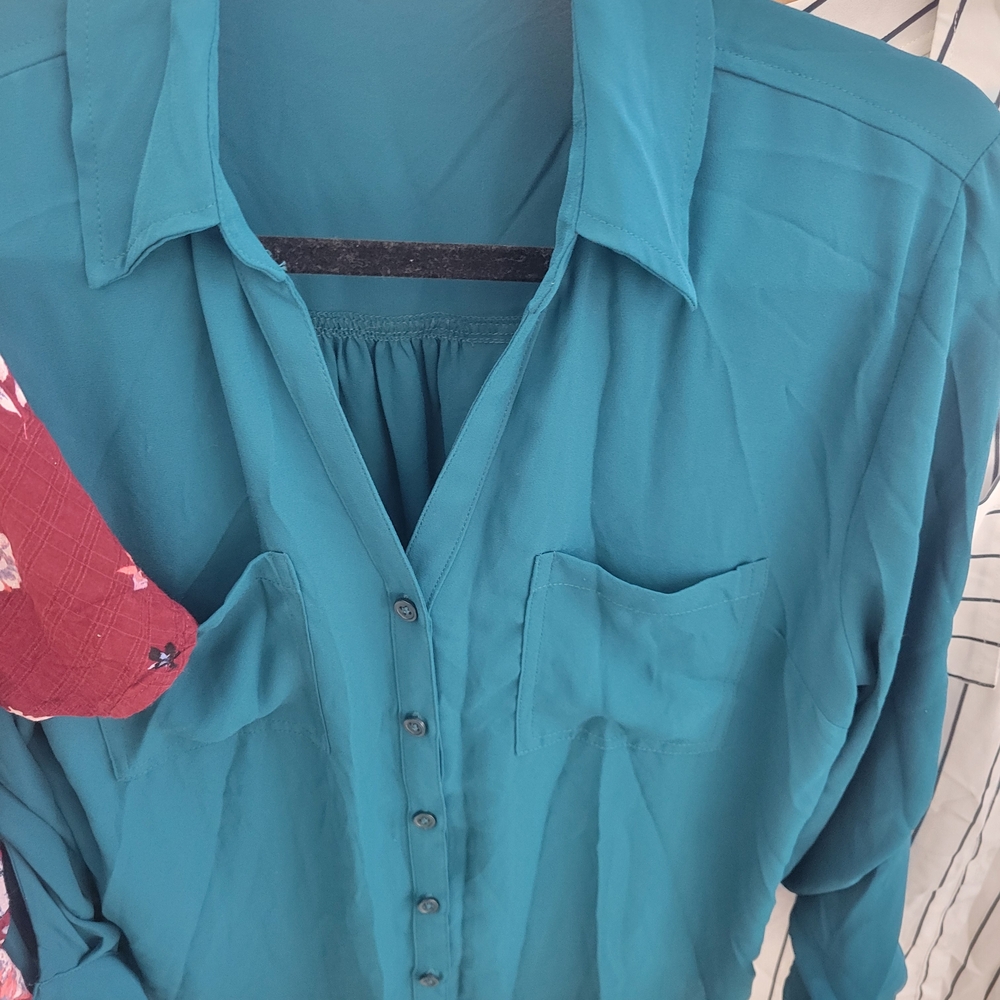 Maurices Teal Button Down Shirt